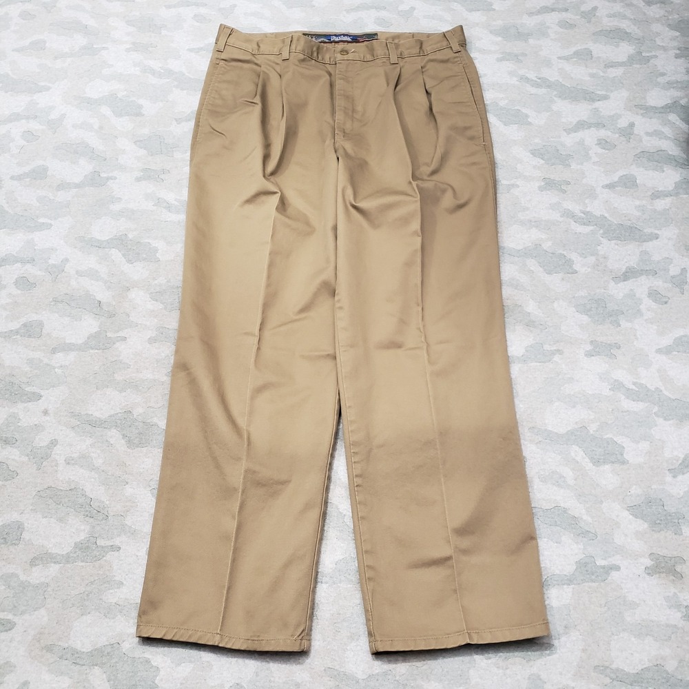 Duxbak Pants Mens 37x29.5‎ Brown Pockets Pleated